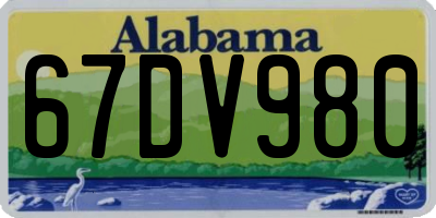 AL license plate 67DV980