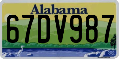 AL license plate 67DV987