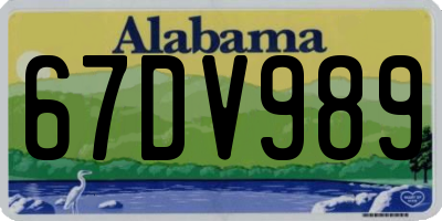 AL license plate 67DV989