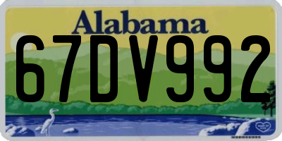 AL license plate 67DV992