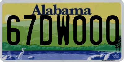 AL license plate 67DW000