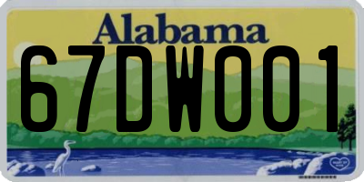 AL license plate 67DW001