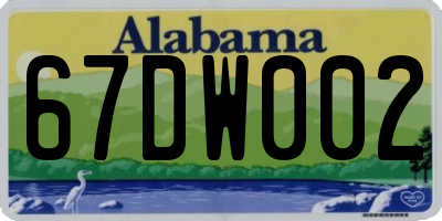 AL license plate 67DW002