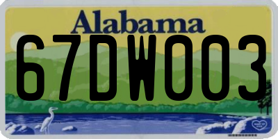 AL license plate 67DW003