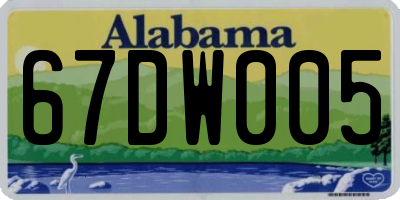 AL license plate 67DW005