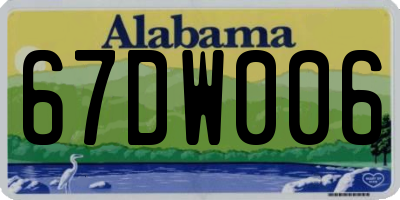 AL license plate 67DW006