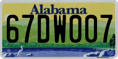 AL license plate 67DW007