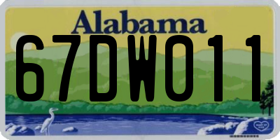 AL license plate 67DW011