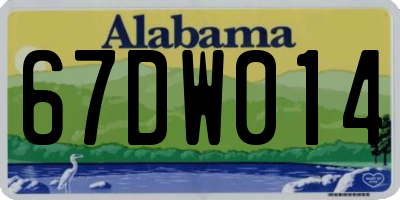 AL license plate 67DW014