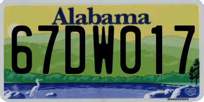 AL license plate 67DW017