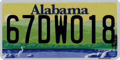 AL license plate 67DW018