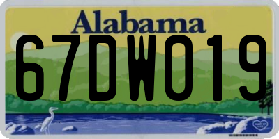 AL license plate 67DW019