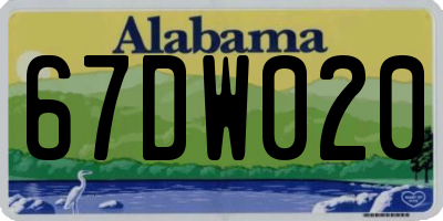 AL license plate 67DW020