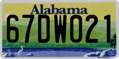 AL license plate 67DW021