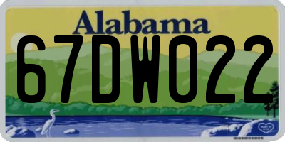 AL license plate 67DW022