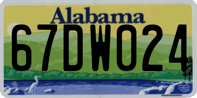 AL license plate 67DW024