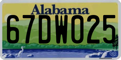 AL license plate 67DW025