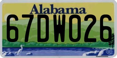 AL license plate 67DW026