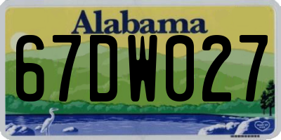 AL license plate 67DW027