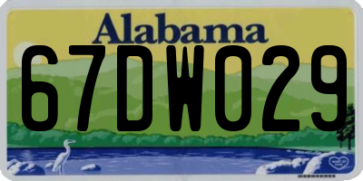 AL license plate 67DW029