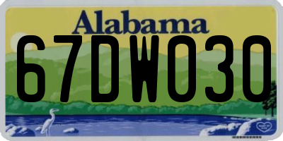 AL license plate 67DW030