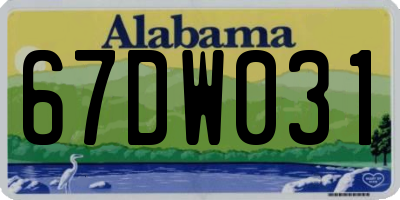 AL license plate 67DW031