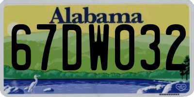 AL license plate 67DW032