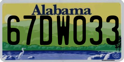 AL license plate 67DW033