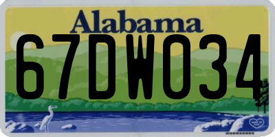 AL license plate 67DW034