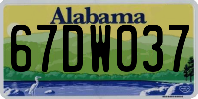 AL license plate 67DW037