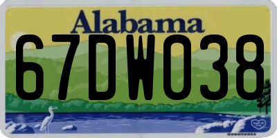 AL license plate 67DW038