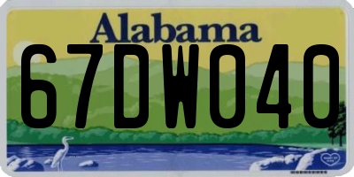 AL license plate 67DW040