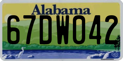 AL license plate 67DW042