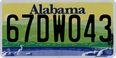 AL license plate 67DW043