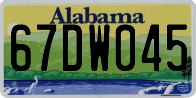 AL license plate 67DW045