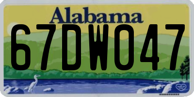 AL license plate 67DW047