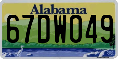 AL license plate 67DW049