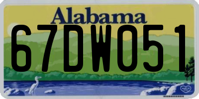 AL license plate 67DW051