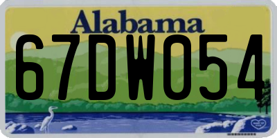 AL license plate 67DW054