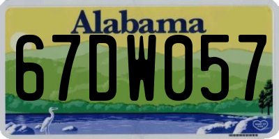 AL license plate 67DW057