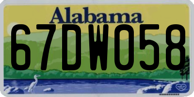 AL license plate 67DW058