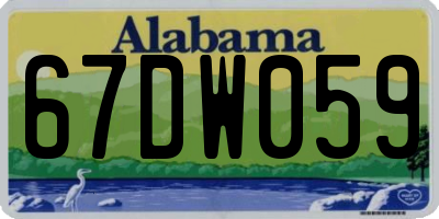 AL license plate 67DW059