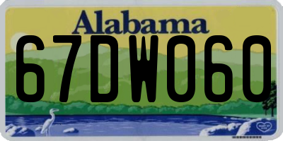 AL license plate 67DW060