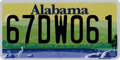 AL license plate 67DW061