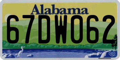 AL license plate 67DW062