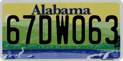 AL license plate 67DW063