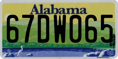 AL license plate 67DW065