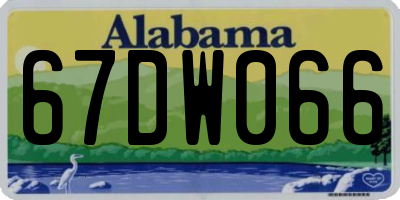 AL license plate 67DW066