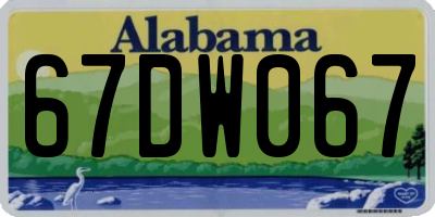 AL license plate 67DW067