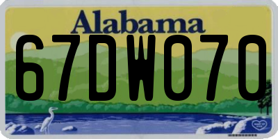 AL license plate 67DW070